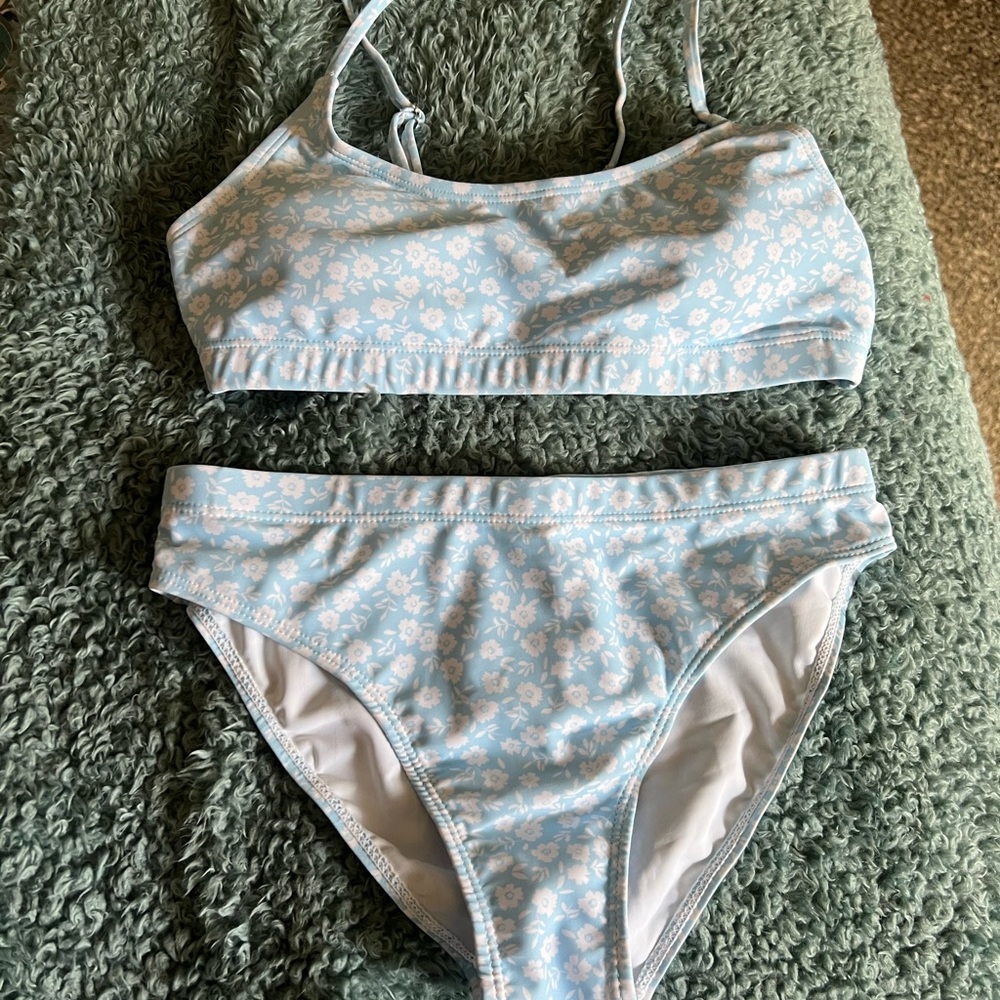 SHEIN Light Blue Floral Bikini